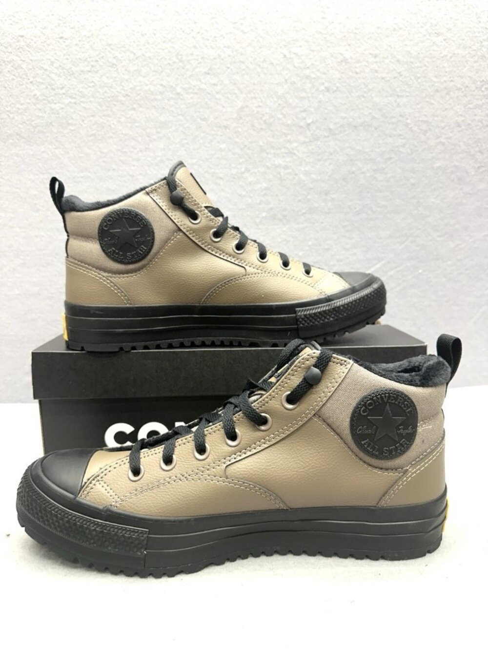 Converse Street Boots Mens Size 8 Chuck Taylor All Star Malden Mid Taupe Black